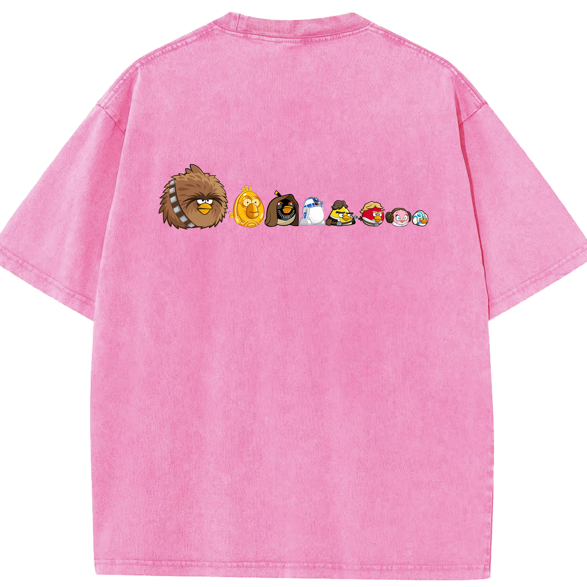 （画像用） Angry Birds アングリーバード 綿100% ヴィンテージ風 半袖Tシャツ（背面プリント）